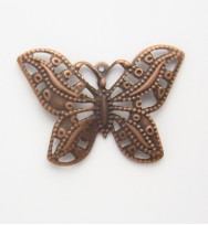 Filigree Butterfly Charms 31mm ~ Copper