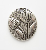 Tibetan Flat Oval Tulip Charm