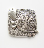 Tibetan Flat Square Turtle Charm