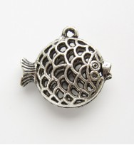 Tibetan Silver Puff Fish Charm
