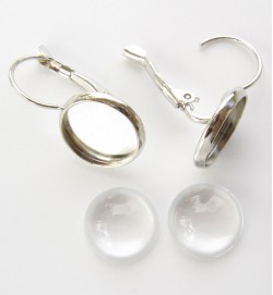 Earring 12mm Leverback With Bezel Tray