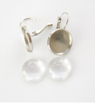 Earring 16mm Leverback With Bezel Tray