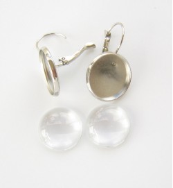 Earring 16mm Leverback With Bezel Tray