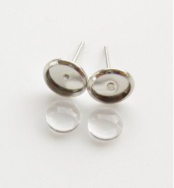 Earring Stud With 6mm Bezel Tray