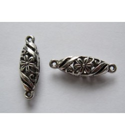 Fancy Filigree Flower Oval Link