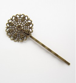 Hair Pin with Filigree Tray