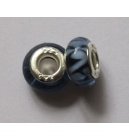 Murano Glass Bead Black/Blue