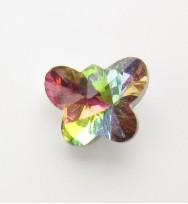 Faceted Crystal Glass Butterfly 12mm ~ Rainbow